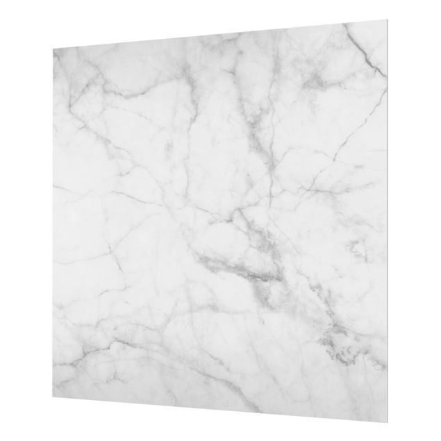 Glas Spritzschutz - Bianco Carrara - Quadrat - 1:1