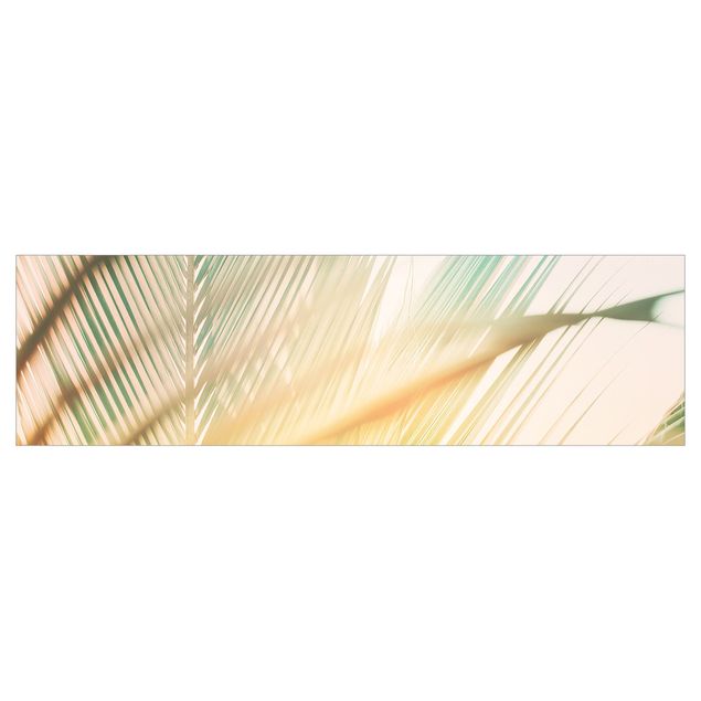 Küchenrückwand - Tropische Pflanzen Palmen bei Sonnenuntergang II