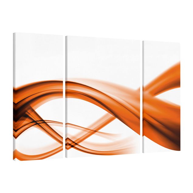 Leinwandbild 3-teilig - Orange Element - Triptychon