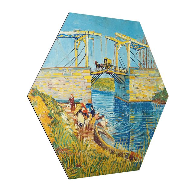 Alu Dibond Druck Vincent van Gogh - Zugbrücke in Arles
