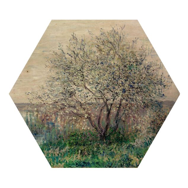 Hexagon Bild Holz - Claude Monet - Frühlingsstimmung
