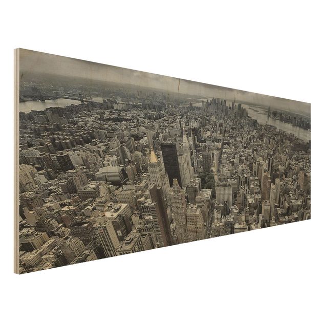 Holzbilder Syklines Blick über Manhattan