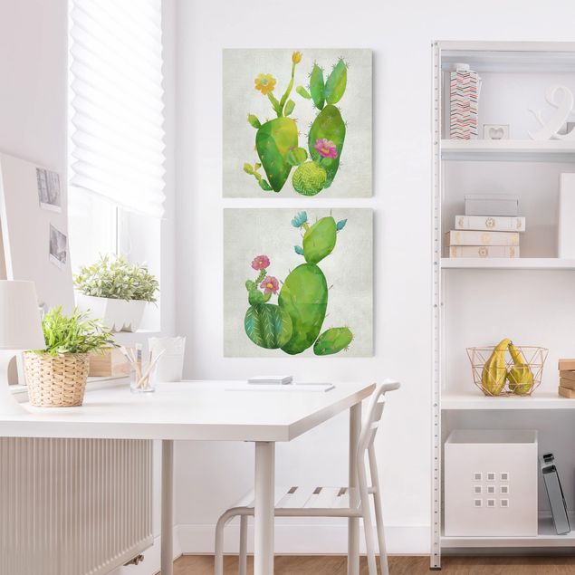 Wandbilder Kaktusfamilie Set I
