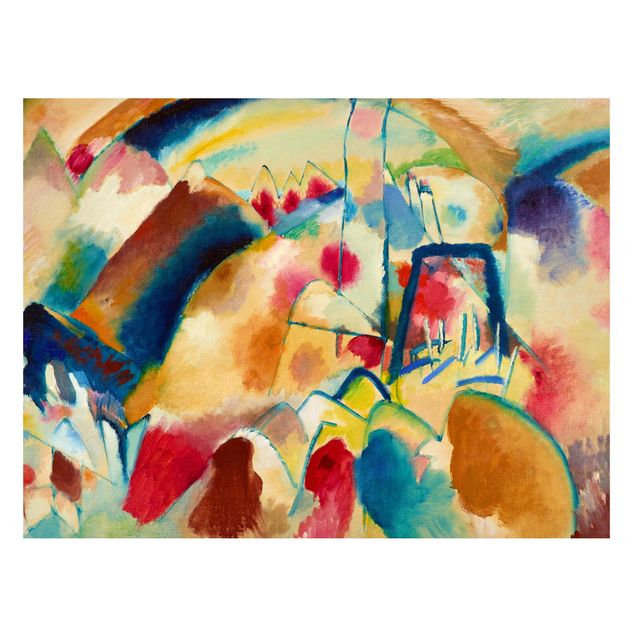 Magnettafel - Wassily Kandinsky - Landschaft mit Kirche - Memoboard Querformat 3:4