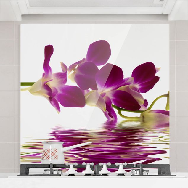 Spritzschutz Blumen Pink Orchid Waters