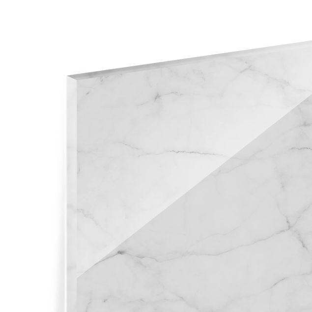 Spritzschutz Glas - Bianco Carrara - Panorama - 5:2