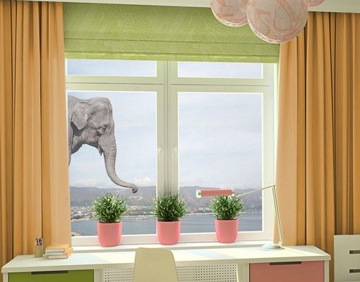 Fensterfolie bunt Elefant