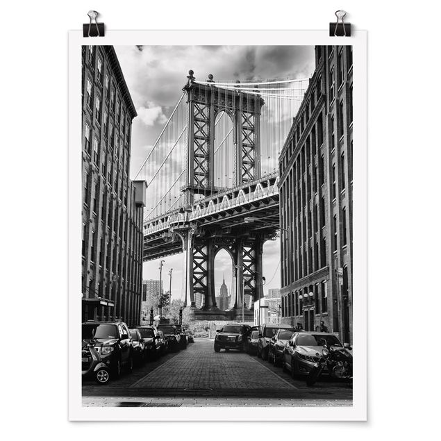 Poster Skylines Manhattan Bridge in America
