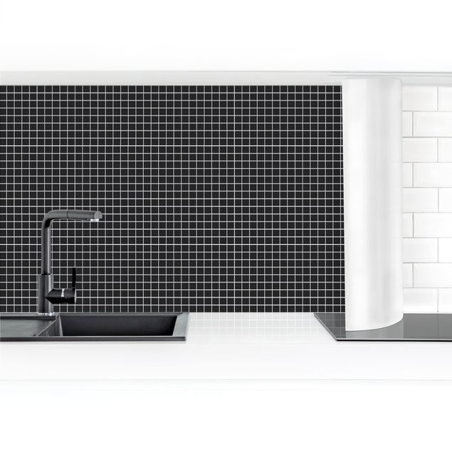 Küchenrückwand selbstklebend Mosaikfliesen Schwarz Matt
