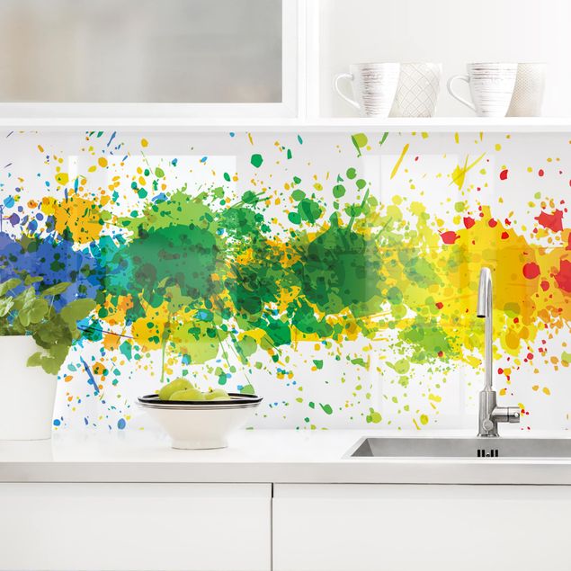 Platte Küchenrückwand Rainbow Splatter I