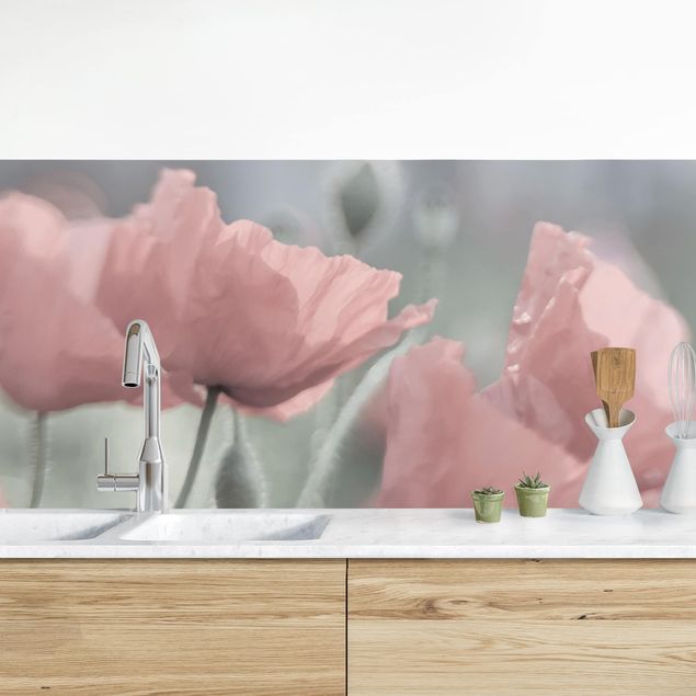 Platte Küchenrückwand Malerische Mohnblumen