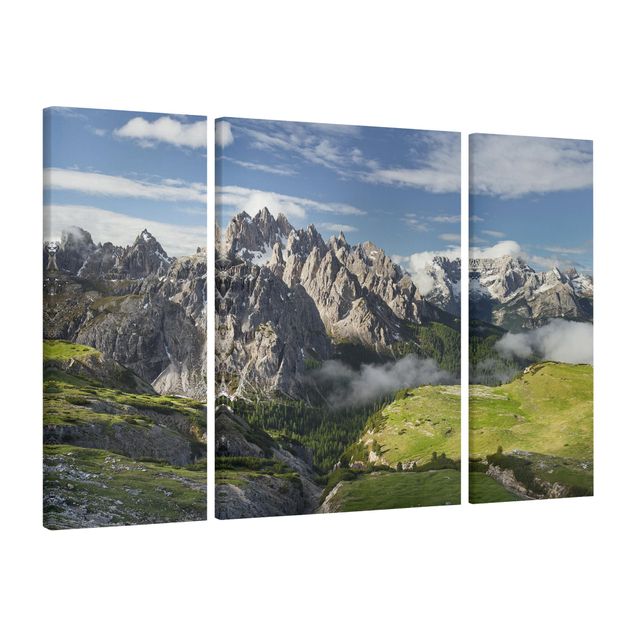 Leinwandbild 3-teilig - Italienische Alpen - Triptychon