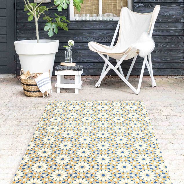 Teppichläufer Orientalisches Muster mit gelben Sternen