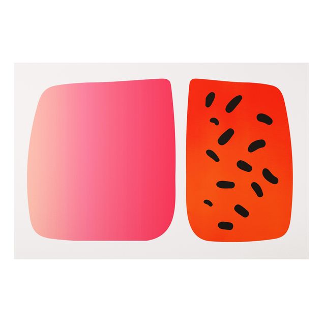 Bilder Abstrakte Formen - Melone und Rosa