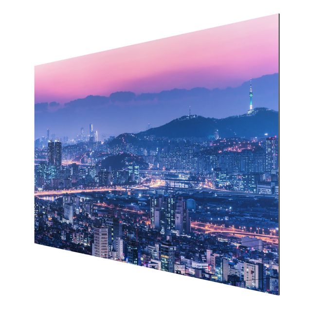 Alu-Dibond - Skyline von Seoul - Hochformat