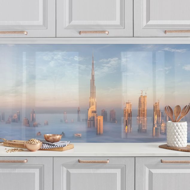 Platte Küchenrückwand Dubai über den Wolken
