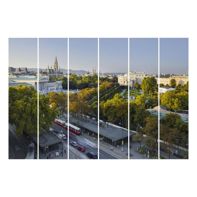 Schiebegardinen Set - Blick über Wien - Flächenvorhänge