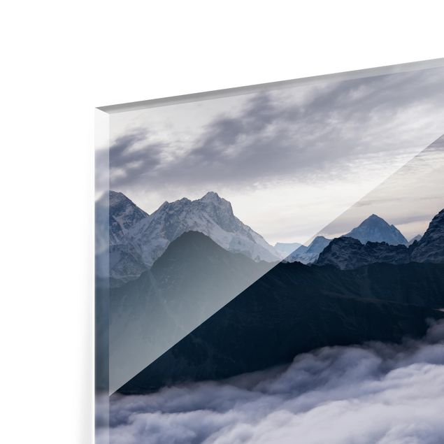 Glas Spritzschutz - Wolkenmeer im Himalaya - Querformat - 4:3
