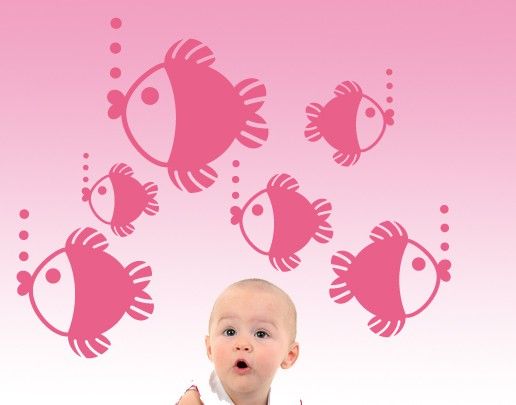 Wandsticker Tiere No.UL433 Baby Fischchen Set