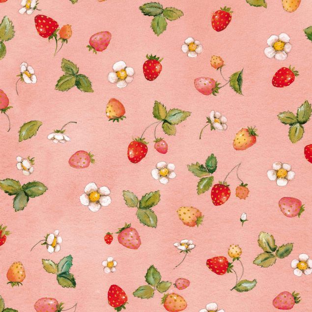 Möbelfolie Kinderzimmer - Erdbeerinchen Erdbeerfee - Erdbeerblüten