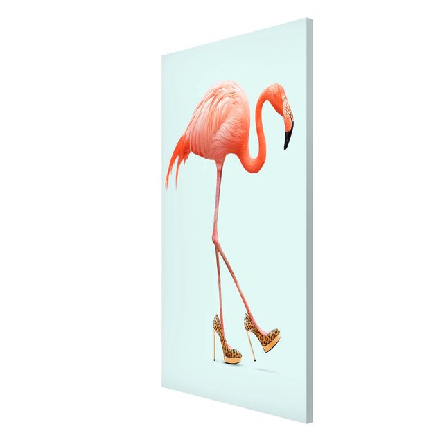 Magnettafel mit Motiv Flamingo mit High Heels