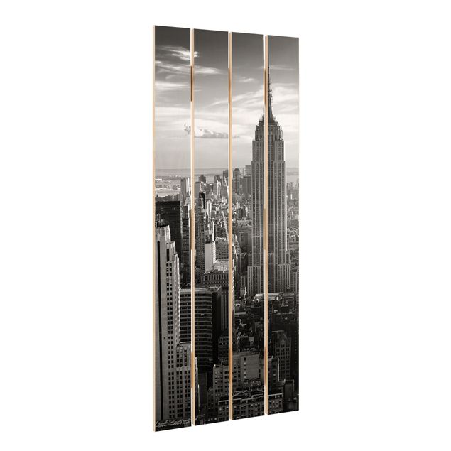 Holzbild - Manhattan Skyline - Hochformat 5:2