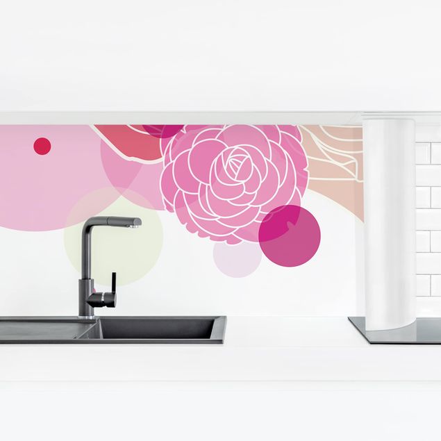 Küchenrückwand selbstklebend Roses and Bubbles