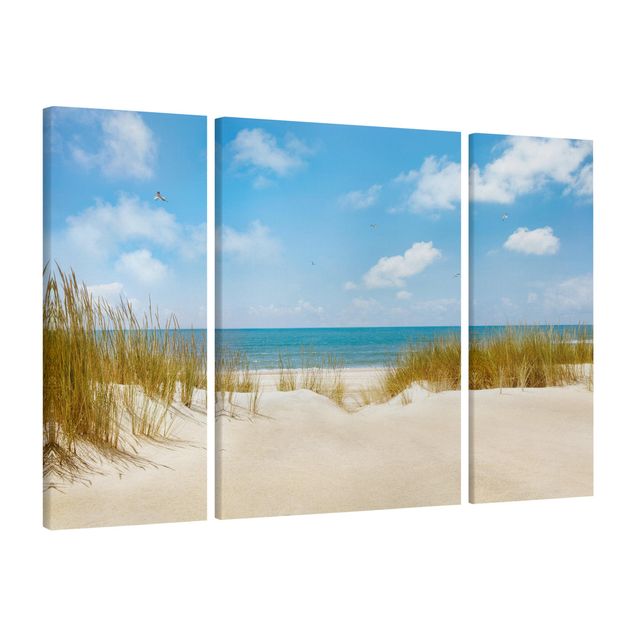 Leinwandbild 3-teilig - Strand an der Nordsee - Triptychon