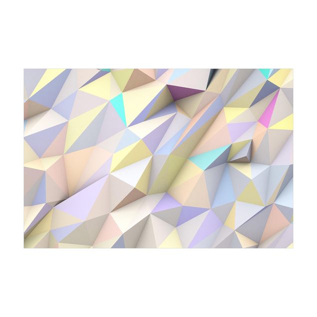 Teppich abstrakt Geometrische Pastell Dreiecke in 3D