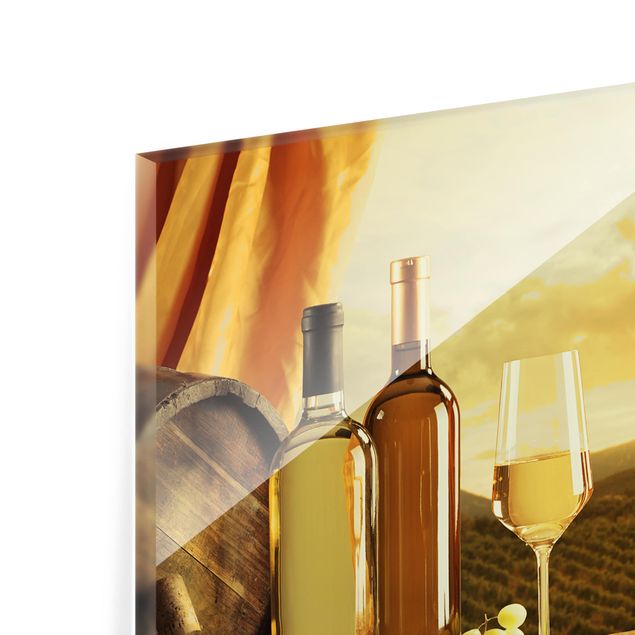 Spritzschutz Glas - Wein mit Ausblick - Querformat - 2:1