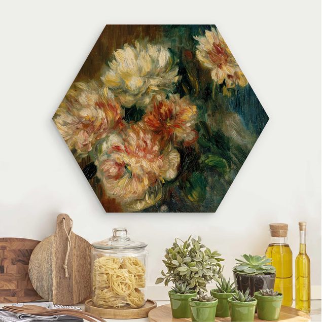 Holzbild Blumen Auguste Renoir - Vase Pfingstrosen