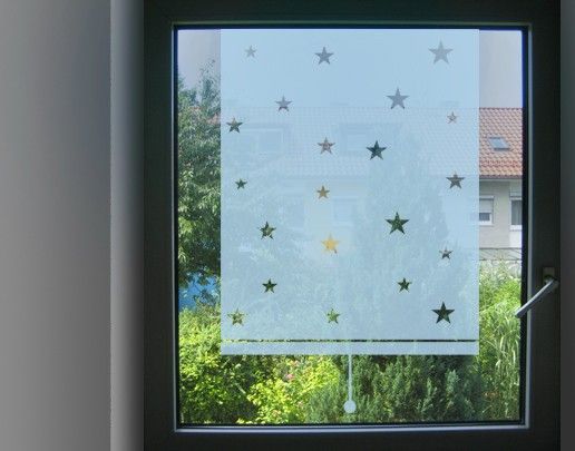 Fensterfolie - Sichtschutzfolie No.UL466 Sternenhimmel Rollo - Milchglasfolie