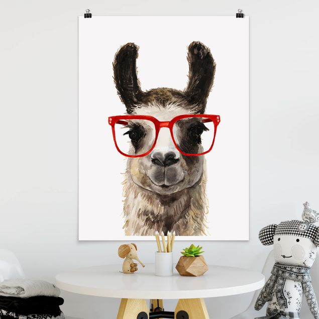 XXL Poster Hippes Lama mit Brille II