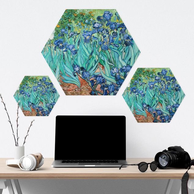 Hexagon Bild Alu-Dibond - Vincent van Gogh - Iris