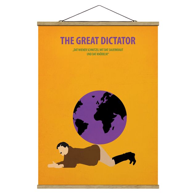 Stoffbild mit Posterleisten - Filmposter The great dictator - Hochformat 3:4
