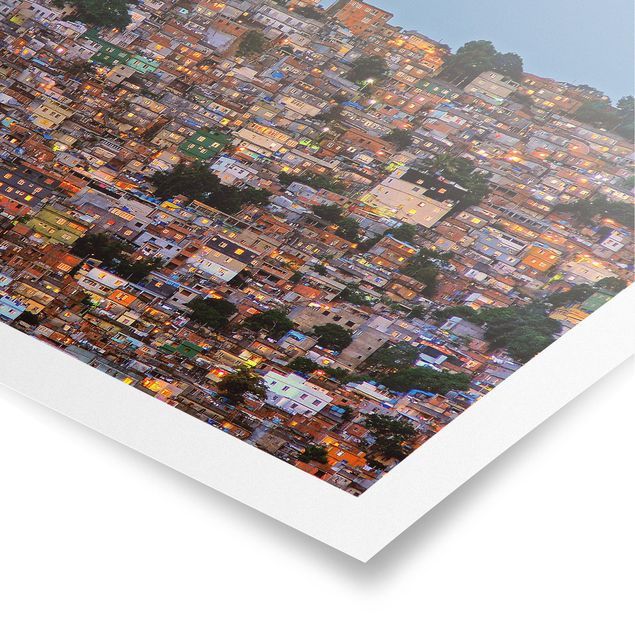 Poster bestellen Rio de Janeiro Favela Sonnenuntergang