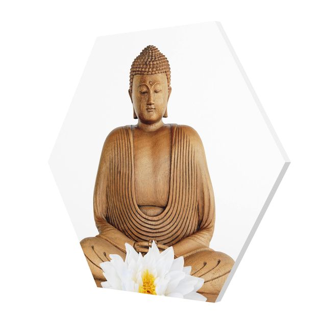 Hexagon Bild Forex - Lotus Holz Buddha