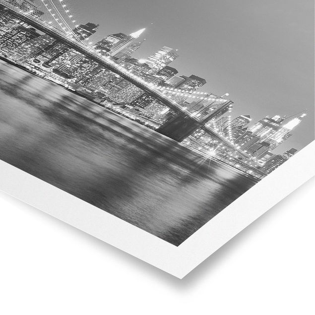 Poster - Nighttime Manhattan Bridge II - Querformat 2:3