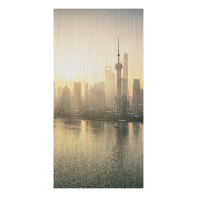 Alu-Dibond - Pudong bei Sonnenaufgang - Querformat