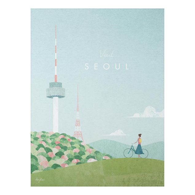 Alu-Dibond - Reiseposter - Seoul - Querformat