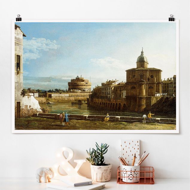 Riesenposter XXL Bernardo Bellotto - Ansicht Roms am Ufer