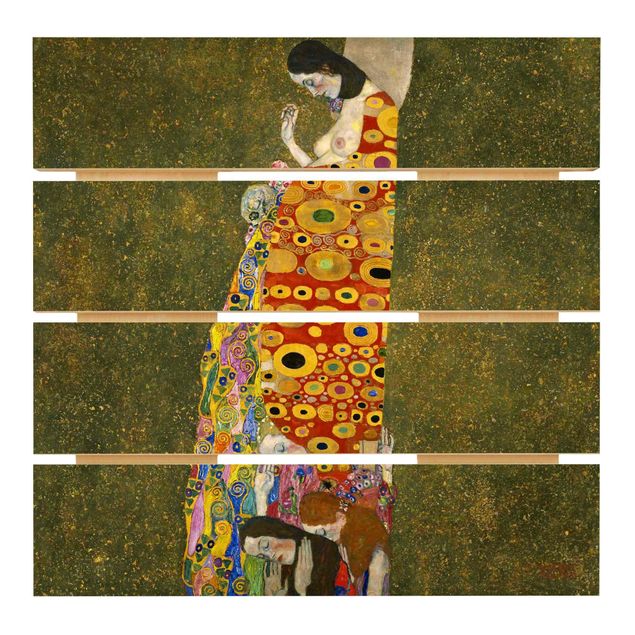 Bilder auf Holz Gustav Klimt - Die Hoffnung II
