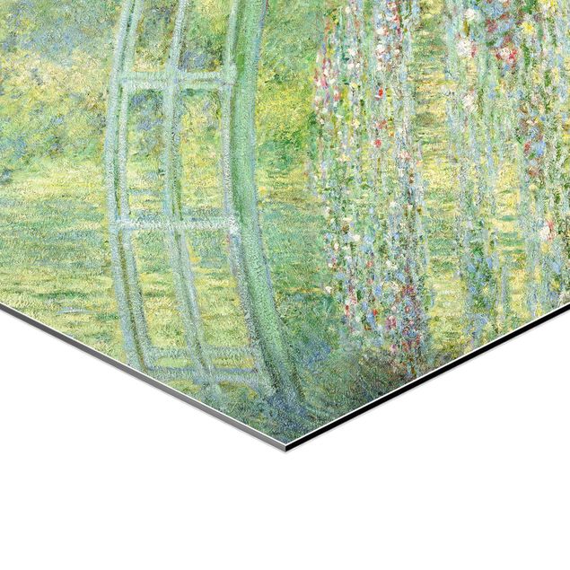 Hexagon Bild Alu-Dibond - Claude Monet - Japanische Brücke
