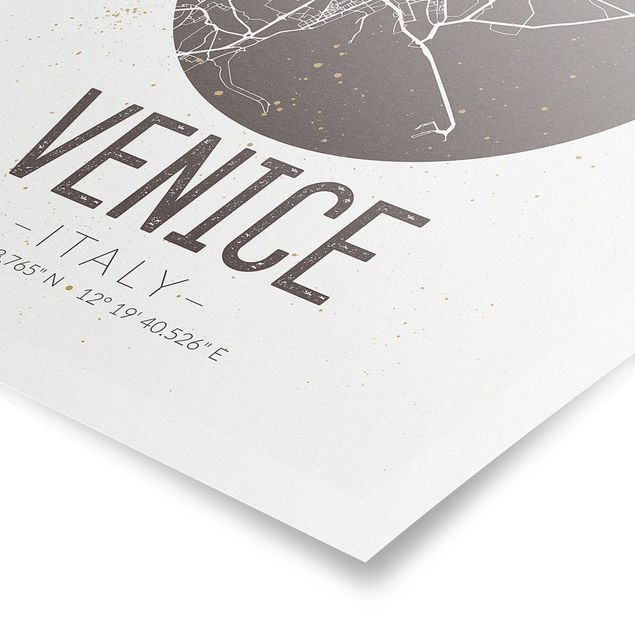 Poster bestellen Stadtplan Venice - Retro