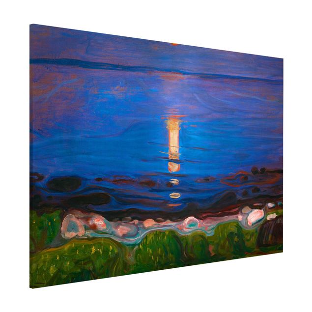 Magnettafel - Edvard Munch - Sommernacht am Meeresstrand - Memoboard Querformat 3:4