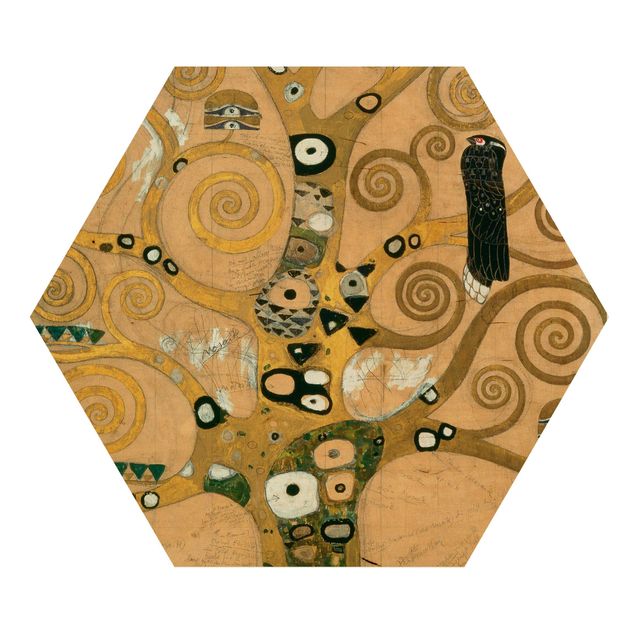 Wandbild Holz Gustav Klimt - Der Lebensbaum