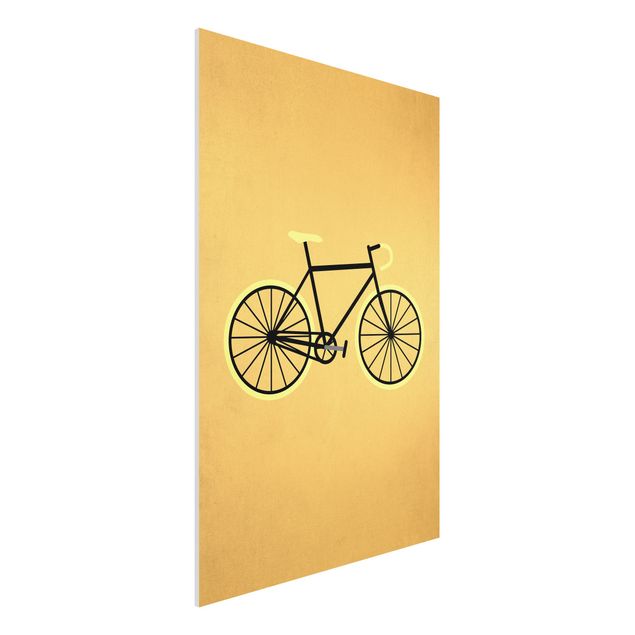 Kubistika Poster Fahrrad in Gelb