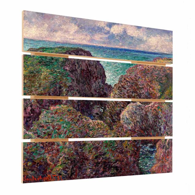 Holzbild - Claude Monet - Felsengruppe Port-Goulphar - Quadrat 1:1