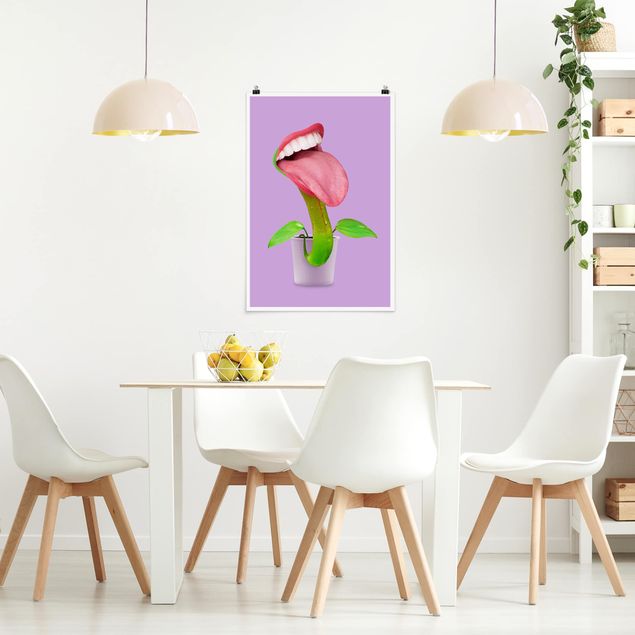 Moderne Poster Fleischfressende Pflanze mit Mund