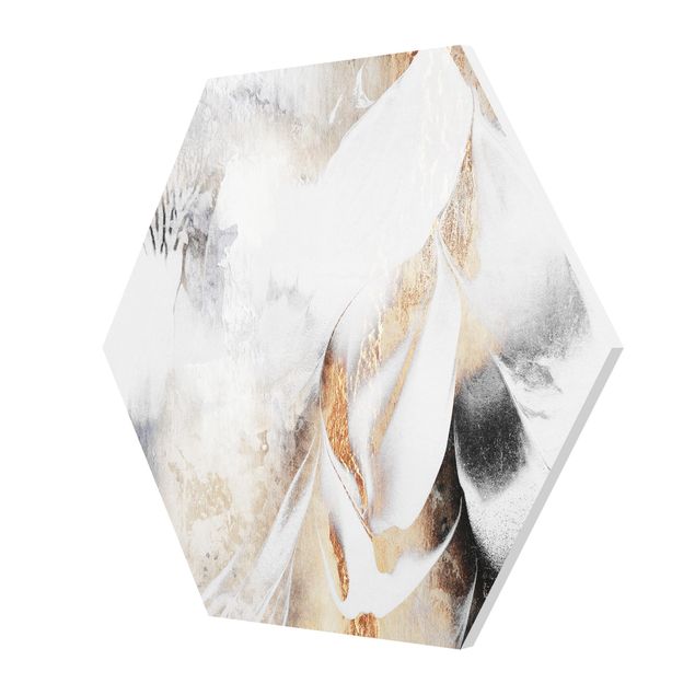 Hexagon Bild Forex - Goldene abstrakte Wintermalerei